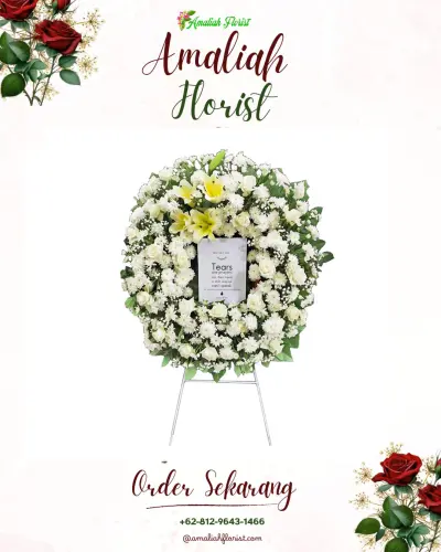 Krans Bunga Duka Cita di Rabangodu Selatan